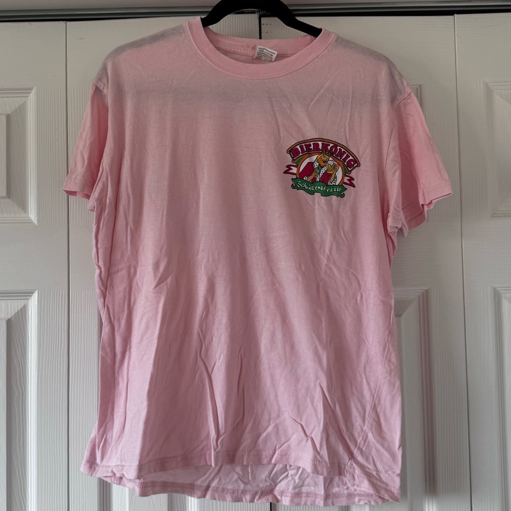 Graphic Tee Shirt Bier Konig Pink Sz XL